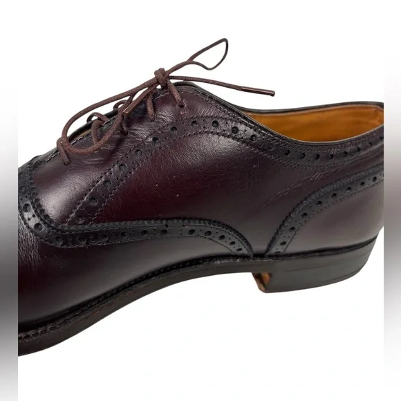 Alden Oxford Dress Shoes Men 11 Brown Leather Cap Toe 908 Brogue Lace Made USA